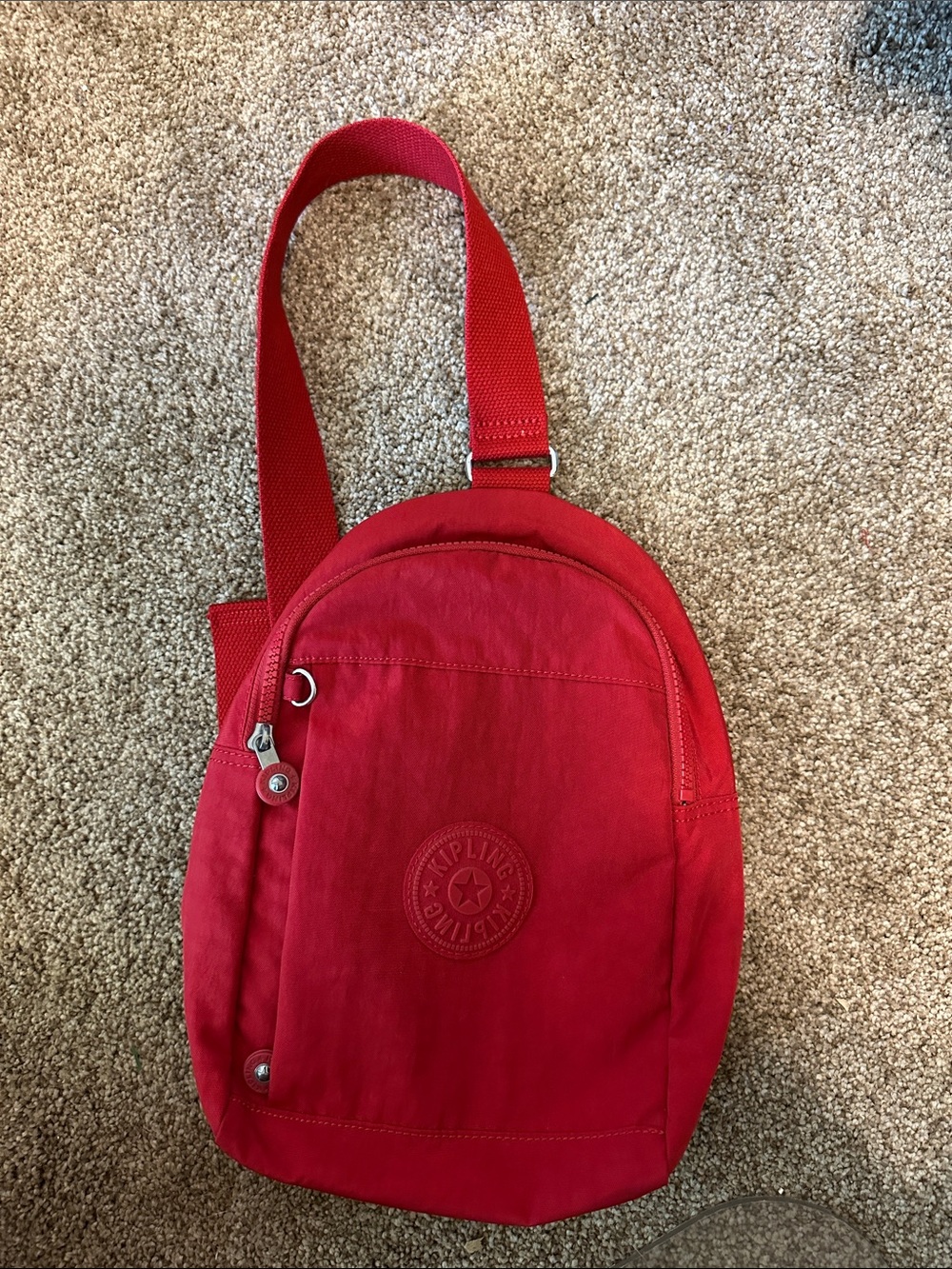 Kipling Red Sling Crossbody Bag Unisex